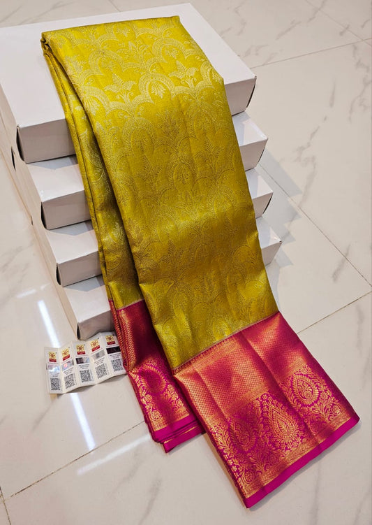 "Sunlit Glow" – Pure Kanchipuram Handloom Silk Saree