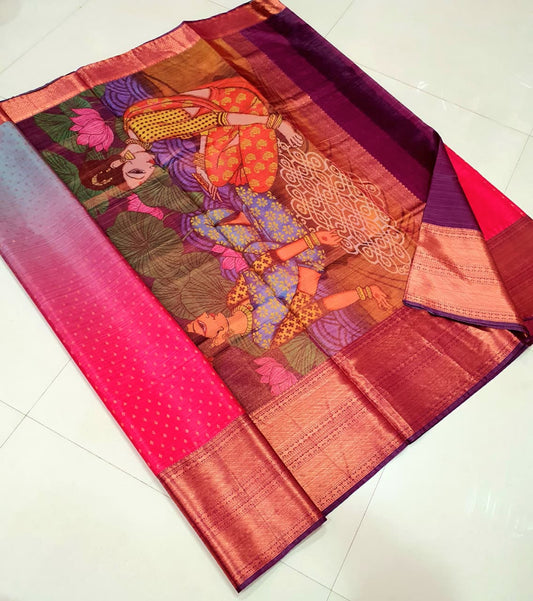 💫 “Radha Rasa – Semi Silk Love Story Saree” 💫